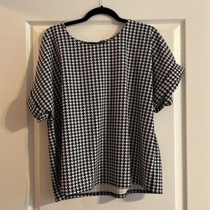 Black and white houndstooth work shirt